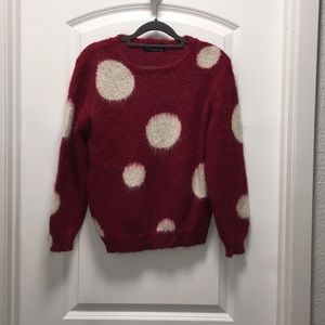 Vintage red and cream polka dot sweater